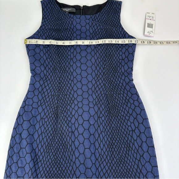 Nine West Women's NWT Blue On The Town Snakeskin Print Siren Career Dress 6/C34 - Picture 11 of 14